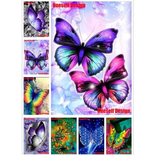 Wonderful Diamond embroidery Full Square Butterfly 5D Diamond Painting Full Set Animal flower rhinestone pictures Wall Sticker