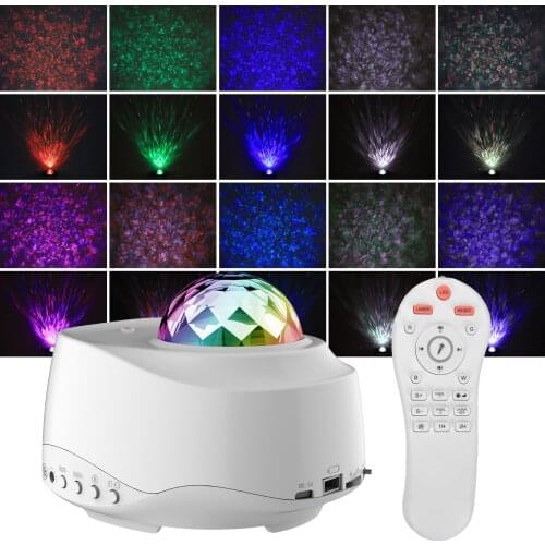 Colorful Star Starry Sky Galaxy Projector Romantic LED Night Light Remote Control BT Music Speaker Projection Lamp Room Decor