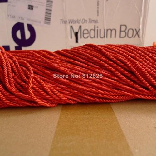 100 Meters 3mm Red Color Decorative Polyester Twisted Cords 17 Colors Available