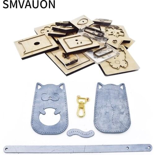 Wooden Die Cutting Mold Diy Fashion Cat Card Bag Coin Purse Buckle Dies Fille Suitable For Die-Cutting Machines