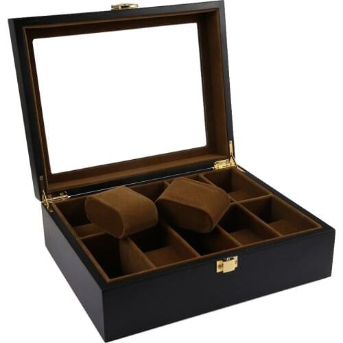 10 Grids Wooden Watch Box Jewelry Display Storage Holder Organizer Watch Case Jewelry Dispay Watch Box