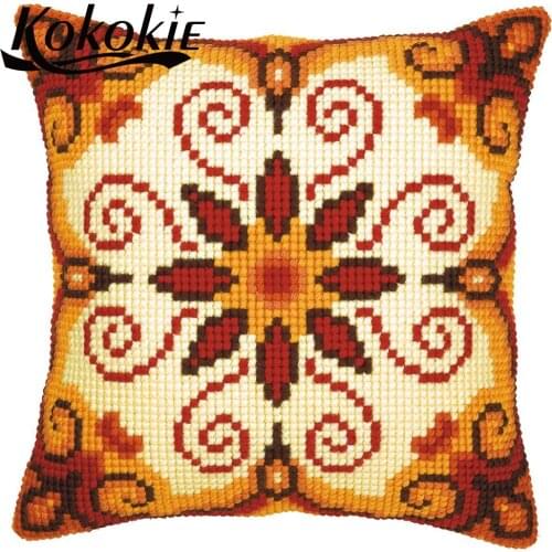 DIY Mandala embroidered mats throw pillow case cross stitch kits fabric embroidery needlework sets diy decorative pillow