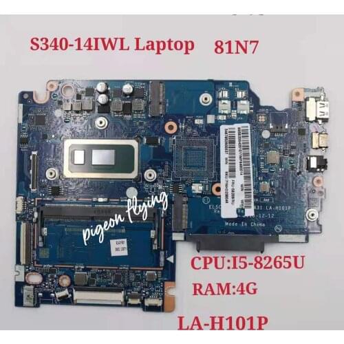 For Lenovo S340-14IWL Laptop Motherboard 81N7 CPU I5-8265U 4GB-RAM LA-H101P FRU 5B20S42010 100% Tested OK