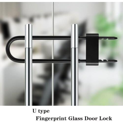 Glass Fingerprint Door Lock Office Keyless USB Charging Smart Fingerprint Lock Electronic Lock U Shape Lock