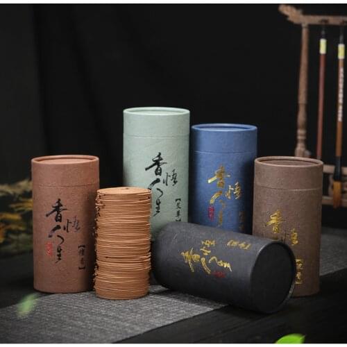 F 120pcs/box Natural Handmade Sandalwood Coils Incense Aromatherapy Kitchen WC Bedroom Bathroom Antiseptic Refreshing Incenses