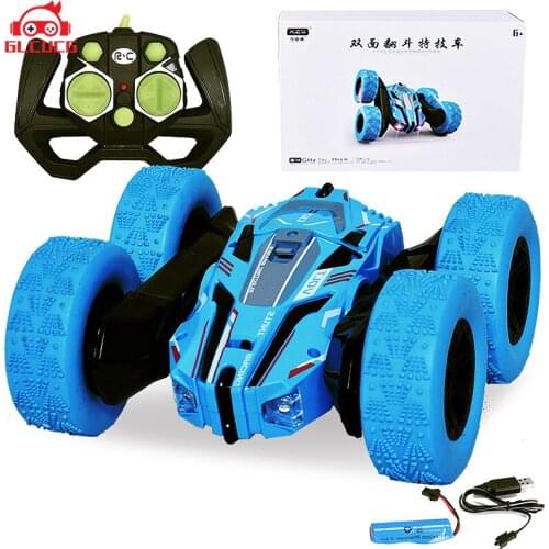 GLCU HiCGgh Speed Nitro Rc Car 4wd Remote-Controlled Machine Degree Rotating Sided Flip Vehicle Remote Control Stunt Car Drift