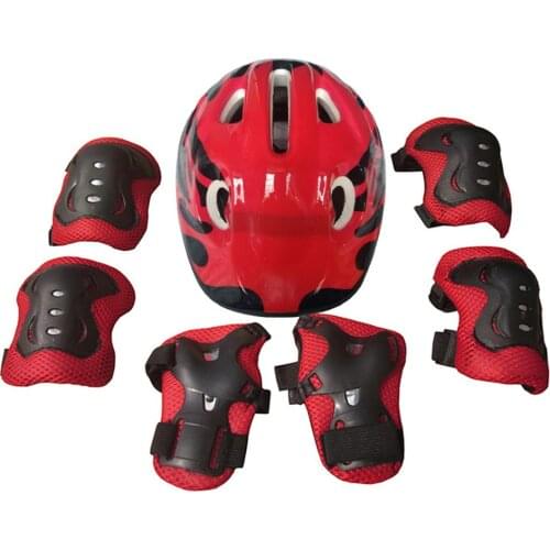 New 7Pcs Children Skateboard Bicycle Helmet Knee Elbow Wrist Protective Guard Pad