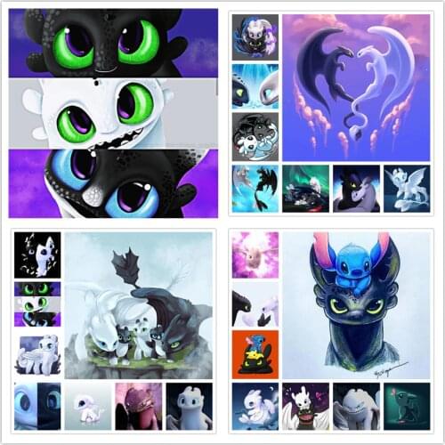 Top popular diamond painting cartoon 5d diamond embroidery full set cartoon dragon 5d diamond mosaic sale anime Christmas gift