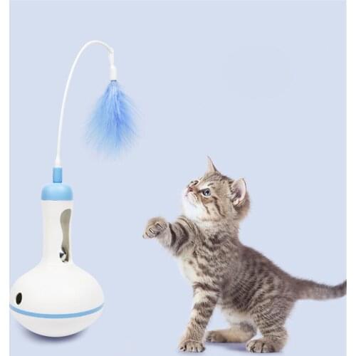 Cat Interactive Leaking Food Ball Tumbler With Cat Stick Pet Kitten Food Distribution Bells Toys Pet Training Toy Cat Supplies