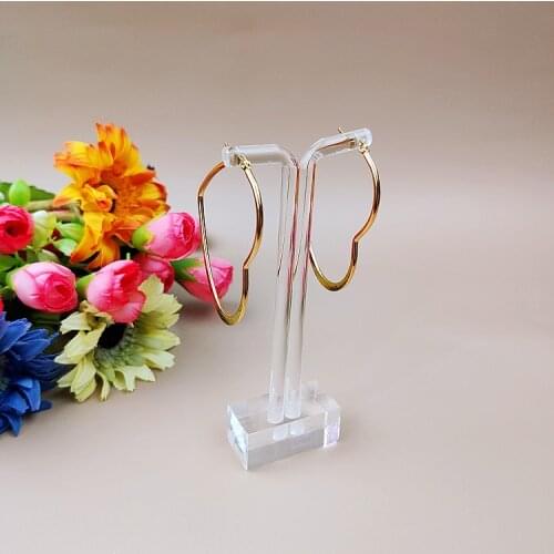 Classic Earrings Metal Heart-Shaped Cute Sweet Beautiful Flat All-Match Elegant Retro Show Big Trendy Fashion Ladies Gold 039