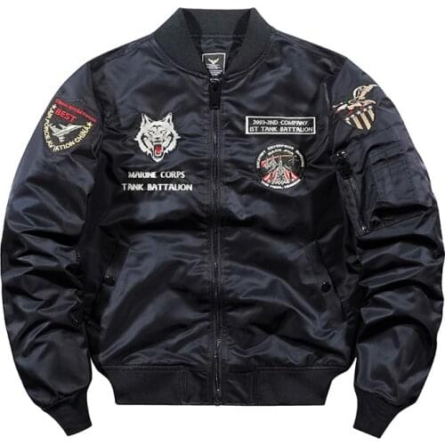 Spring Autumn Bomber Jacket Mens Air Force MA 1 Tank Embroidery Military Baseball Jacket Uniform Large Size Coat Tooling Jacket