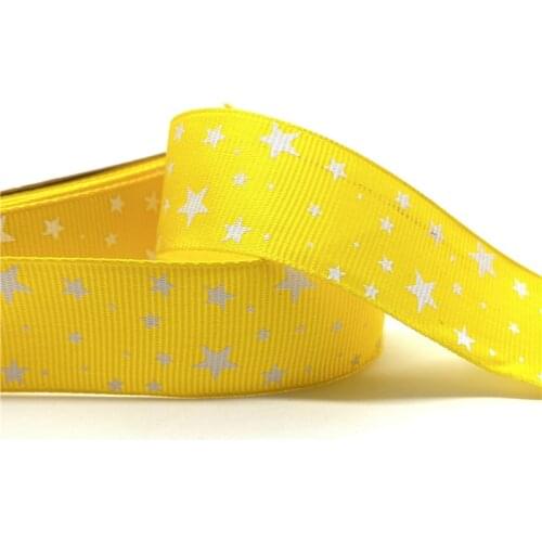5yards 1" 25MM Grosgrain Ribbon Printed Stars for Christmas Wedding Decoration DIY Sewing Handmand Craft Accessories #14