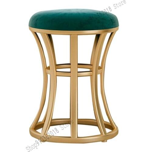 European Style Iron Art Net Red Dressing Table Small Stool Home Bedroom Modern Minimalist Light Luxury Cushion Low Board Makeup