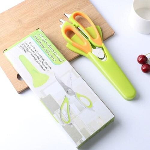 Dropship 2CR13 Stainless Steel Multi-function Kitchen Scissors TPR Material Non-slip Handle Bone Scissors With PP Scissors Set