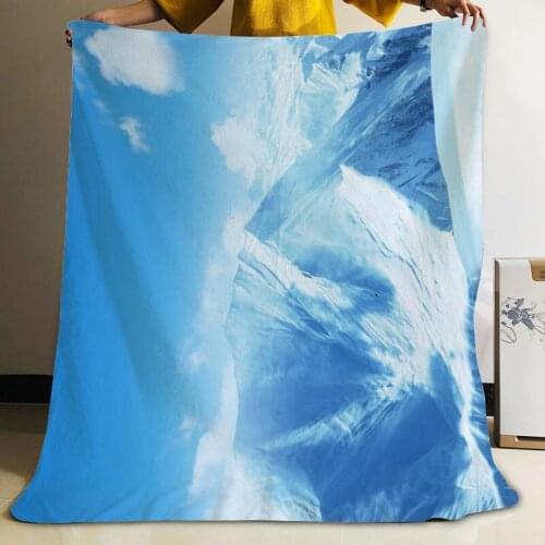 Musife Custom blue sky Flannel Blanket Design Your own Blanket Flannel Blankets for Sofa DIY Dropshipping