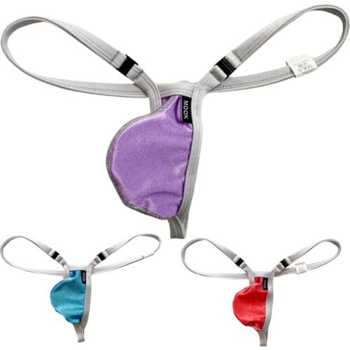 Sissy Gay Sexy Underwear Mens Thong Glossy U Convex Pouch Button Bikini Gay Thongs G String Jockstrap Men Tanga T-back Pants
