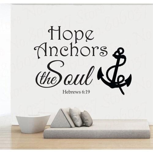 Scripture Wall Decal- Anchor Wall Decal- Hope Anchors The Soul Wall Decal Bible Verse Wall Sticker Art WL1774