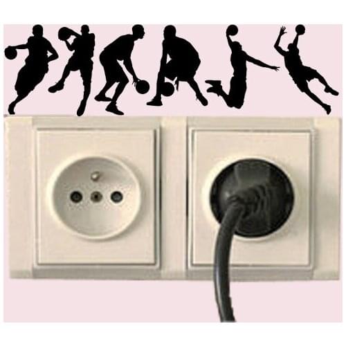 Basketball Silhouette Wall Decal Bedroom Vinyl Light Switch Sticker 6SS0468