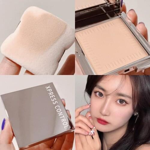 The New 2 Colors Professional Face Powder Oil Control Brighten Full Coverage Concealer Long Lasting Makeup Compact Setting Powde