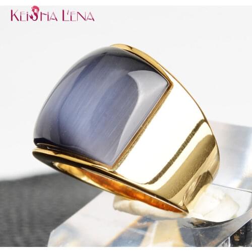 New Style 2021 Martick Stinless Steel Luxury Big Shining Opals Rings Bague For Women Jewelry Not Fade Drop Shiping