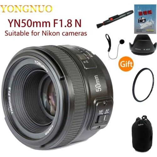 Camera-Lens YONGNUO YN50mm F1.8 MF YN 50mm f/1.8 AF Lens YN50 Aperture Auto Focus for NIKON D7500 D7200 D5600 D5200 D750 D500