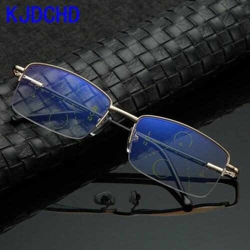 2020 new progressive bifocal reading glasses, anti-blue light, presbyopia, anti-blue reading glasses, diopter computer glasses