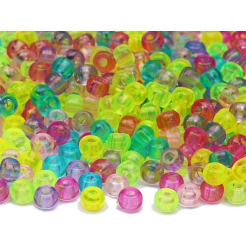 Wholesale Clear Big Hole Acrylic Mixing Color Spacer Beads For Jewelry Making DIY Children Kids Necklace Bracelet Accessories