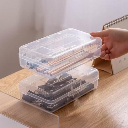 Cute Pencil Box Desktop Stackable Gift Large Capacity With Snap-tight Lid Kawaii Storage Case Portable School Office Stationery