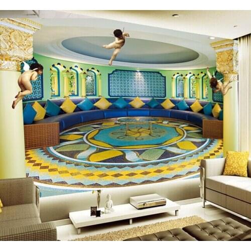 Custom Papel de parede 3D, noble palace angels for living room bedroom TV background wall waterproof PVC wallpaper