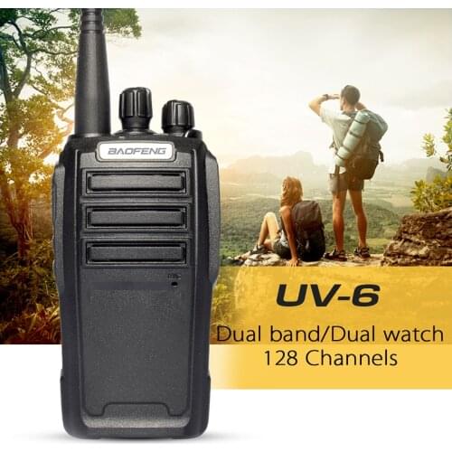BaoFeng 5W UV-6 Walkie Talkie Portatile Dual Band VHF UHF 136-174/400-470MHz 5W BaoFeng UV-6 Two Way Radio