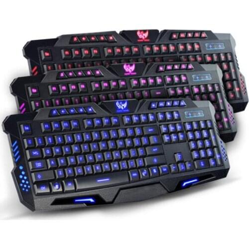 STORM BIRTH Backlight Keyboard LED 3-Color USB Wired Burst crack Colorful Breathing Waterproof Computer Crack Gaming Keyboard