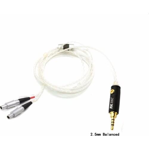 Free Shipping Haldane Custom Made 2.5/3.5/4.4mm Balanced Silver Plated Cable 8Core Detach Cable ForHD800 HD800S HD820 Headphones