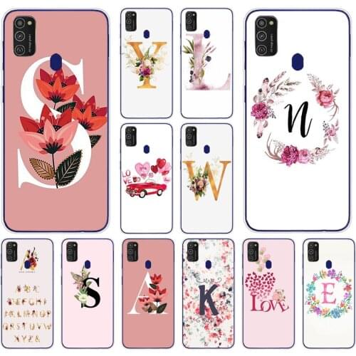 37AS Alphabet Letter Silicone case for Samsung Galaxy M11 M 11 M21 M 21 cover funda