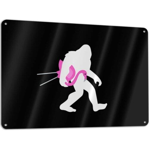 Bigfoot and Lawn Poster Funny Art Decor Vintage Aluminum Retro Metal Tin Sign Painting Decorative Signs 20x30cm