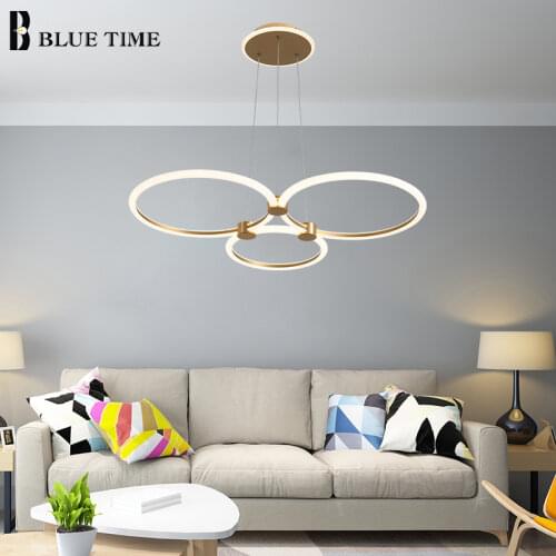 2021 Modern LED Pendant Light Gold Lamp For Living Dining Room Bedroom Fixture Home Simple Design Decoration Lustre Luminaire