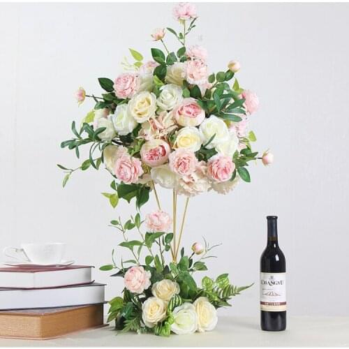 Wedding Main Table Flower Art Hotel Tables and Labels to the reception area Settings Flower Art Shop Window Decoration Silk