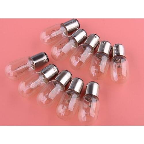 10Pcs Light Bulbs 220V 15W BA15D Fit For Singer Home Sewing Machine 99K 132Q 201 201 221 221K 222 247 301 301A