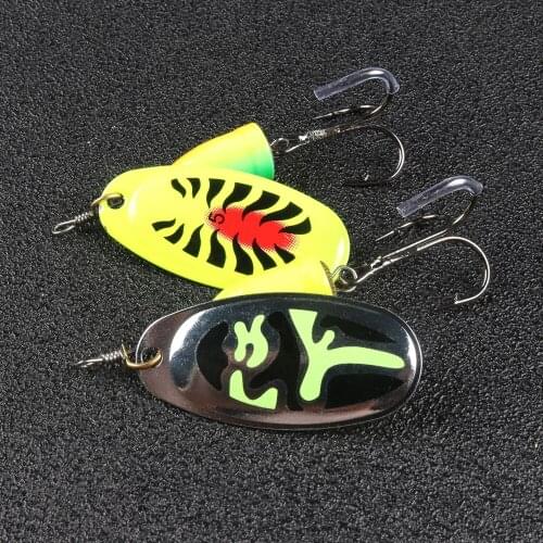 TEUKIM Spinner Bait Fishing Lure 2#-4# Spoon Metal Fishing Bait for Carp Fishing spinnerbait Treble Hooks