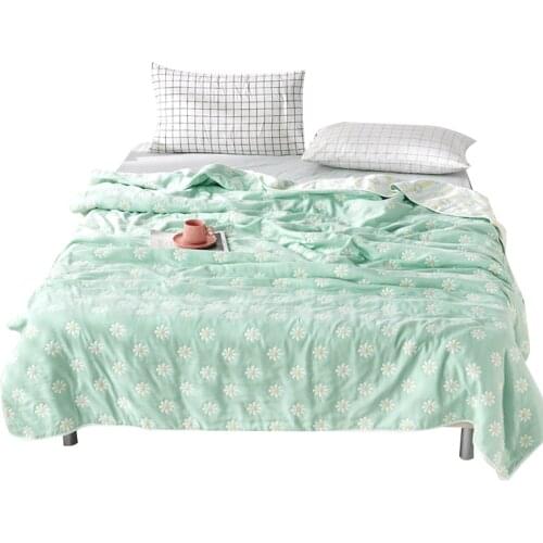 Six-Layer Cotton Gauze Towel Quilt Pure Cotton Air-Conditioning Duvet Summer Single Double Children Nap Blanket Little Daisy