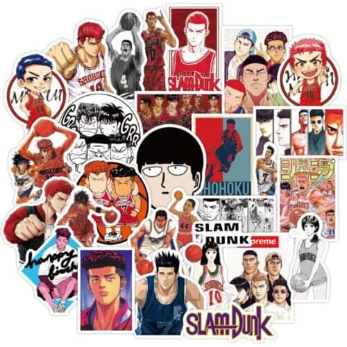 100 PCS Slam Dunk Classic Japanese Comic car Stickers Waterproof PVC Decal for Laptop Helmet Bicycle Luggage Phone Case