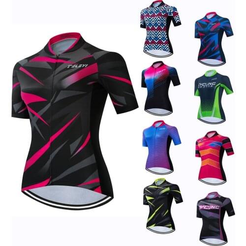 2021 Cycling Jersey Women Short Sleeve MTB Shirts Ropa Ciclismo Bike Jersey Cycle Clothes Ladies Bicycle Clothing Maillot