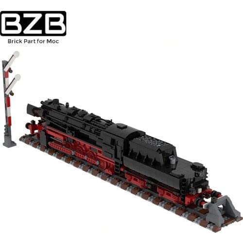 BZB MOC 52.80 City Train Track Steam Crocodile Locomotive Creative Building Blocks Model Bricks Parts Kids DIY Toys Best Gifts