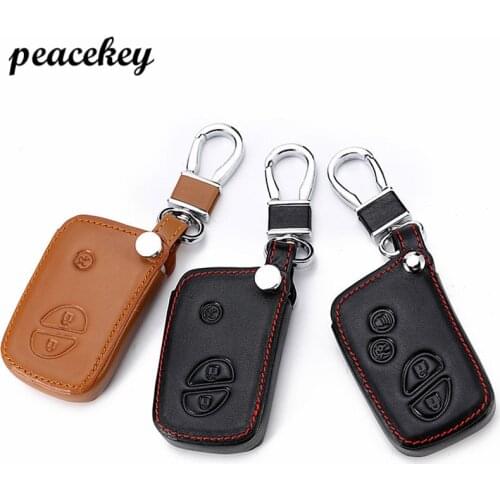 Peacekey leather car key cover case for Lexus smart key ES 300h 250 350 IS GS CT200h RX CT200 ES240 GX400 LX570 RX270 key bag