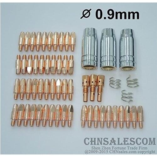 CHNsalescom 59 PCS MB 25AK MIG/MAG Welding Gun Contact Tip 0.9X28 Gas Nozzle Tip Holder