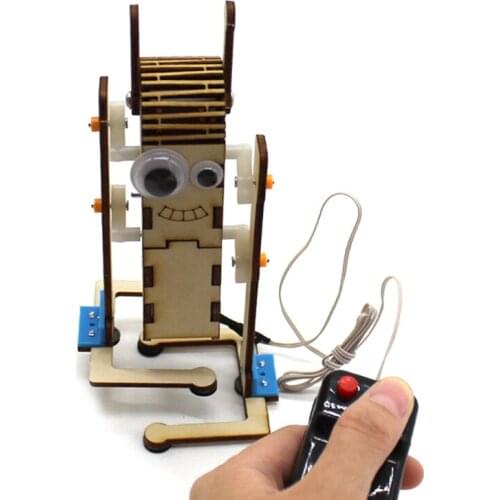 DIY Wire Control Wooden Walking Robot Physics Scientific Experiment Toy Assembled Materials Kits Model