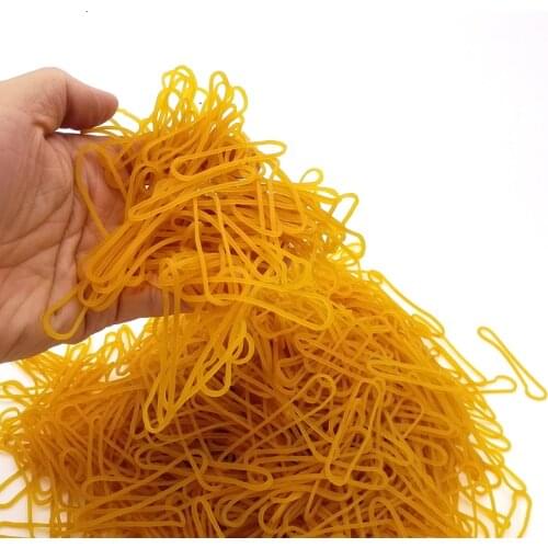 60MM yellow color Rubber Bands Office Supplies Ring Band Loop Sturdy Stretchable Elastic Holder Band Bundling money 300pcs/bag