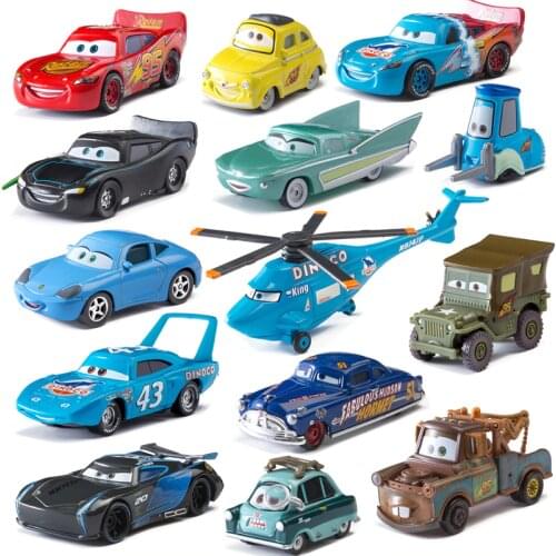 Disney Pixar Cars 2 3 Lightning McQueen Jackson Storm Mater Sally The King 1:55 Diecast Metal Alloy Model Cars Kid Gift Boy Toy