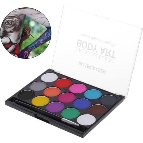 15Colors Face Painting Kit Body Makeup Non Toxic Water Paint Oil With Brush For Christmas Halloween Fancy Carnival Vibrant Party