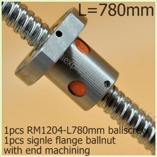 CNC Linear SFU 1204 BallScrew Set 1 x RM1204-780mm + SFU1204 Ball Screw Anti Backlash BallNut Z Axis for CNC