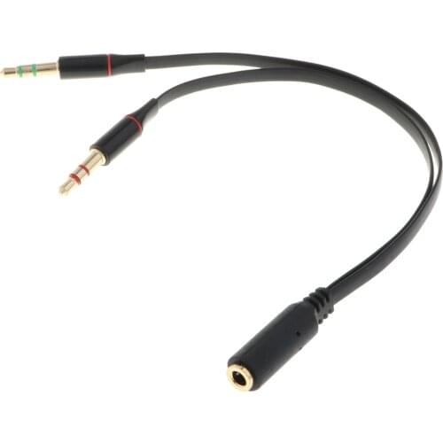 Headphone Mic Y Splitter Cable Audio Microphone 3.5mm Jack For PC